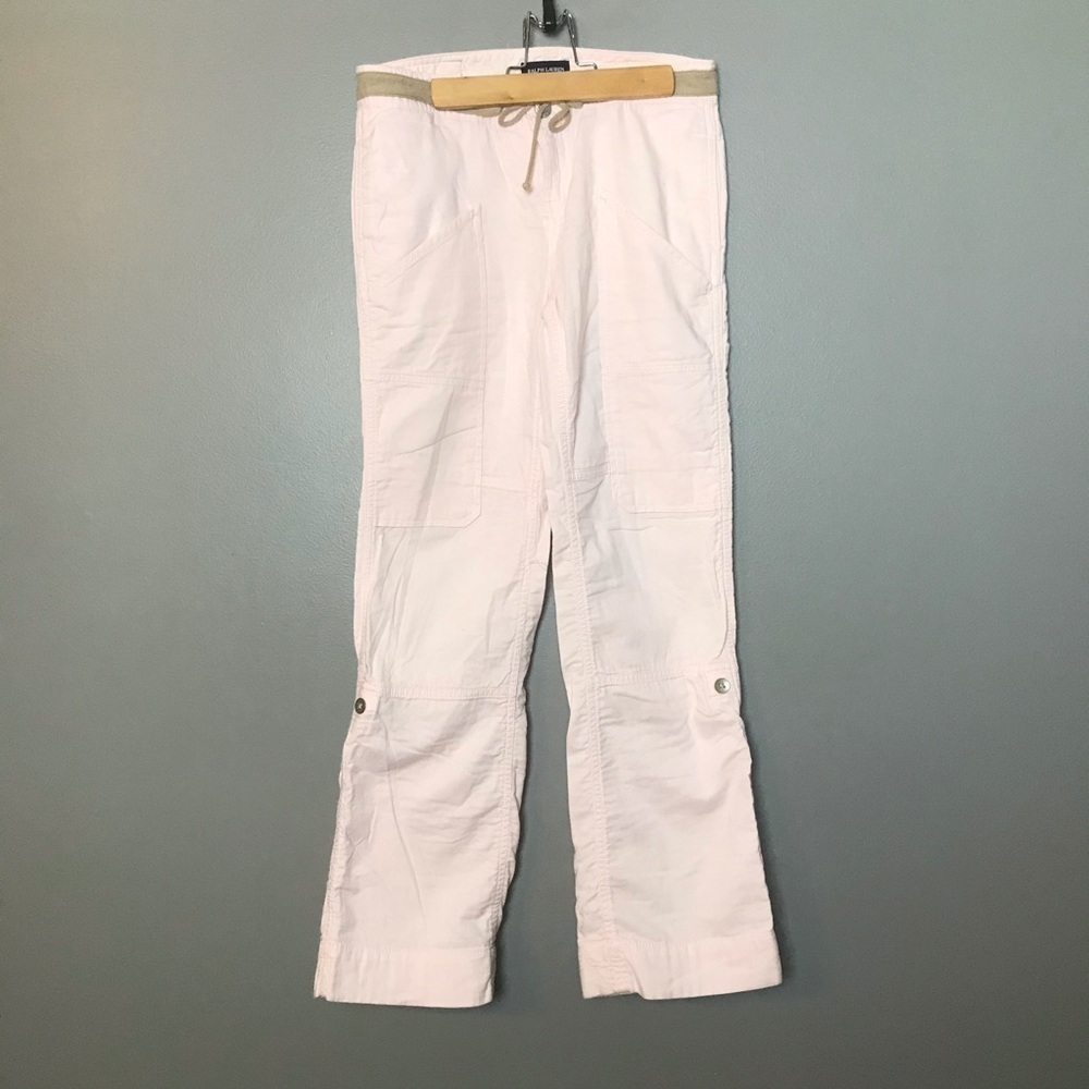 Ralph Lauren Girls Pink Rolled Capri Pants – Size 12